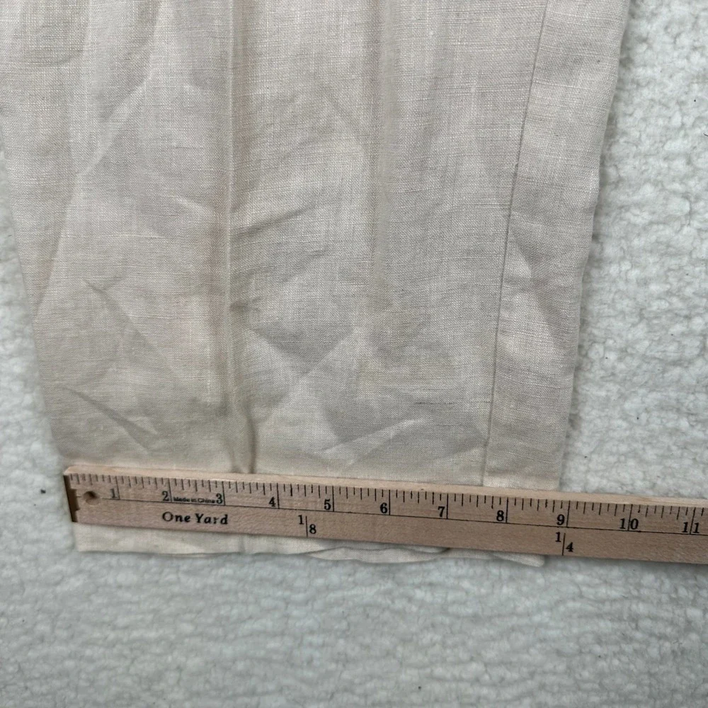 Tasso Elba Island Mens 34x30 Oatmeal Beige 100% Linen Drawstring Pants Coastal